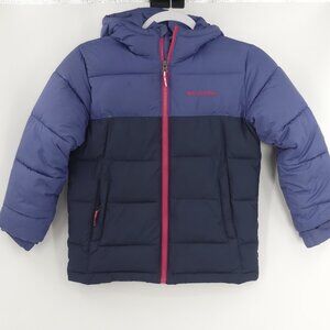 COLUMBIA Girls‎ Small 8 Omni-Heat Hooded Puffer Coat Purple